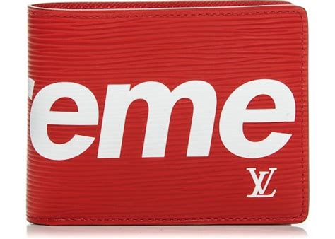 supreme x louis vuitton wallet|Louis Vuitton x Supreme Slender Wallet Epi Red .